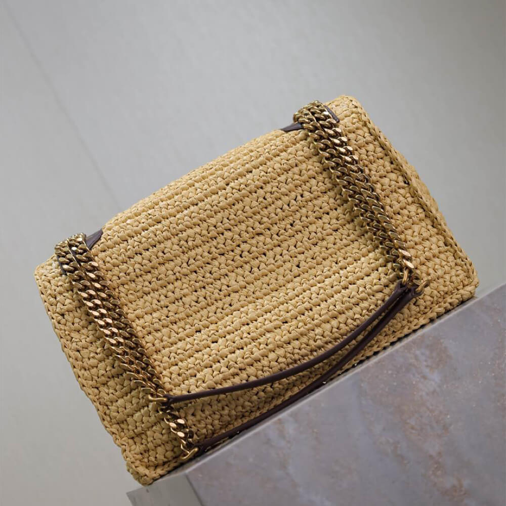 Sa1nt Lau*nt NIKI CHAIN MEDIUM IN RAFFIA(HIGH-END GRADE)