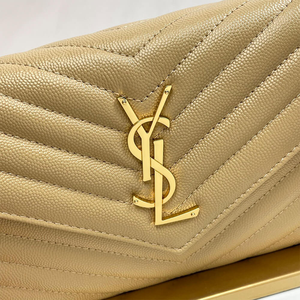 Y51 classic cassandre chain wallet in grain de poudre leather