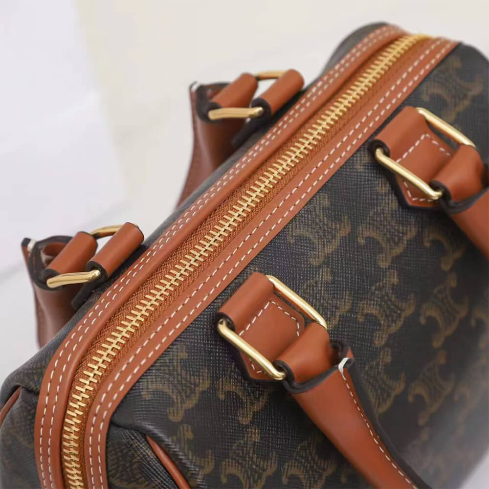 Ce1i*e Small Boston IN Triomphe Canvas and calfskin