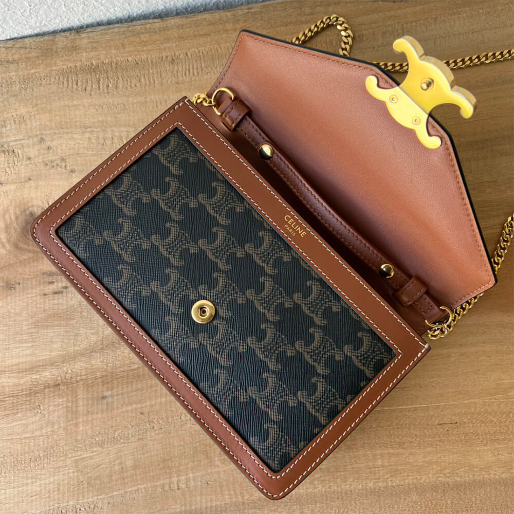 WALLET ON CHAIN MARGO in TRIOMPHE CANVAS and calfskin(High-end Grade)