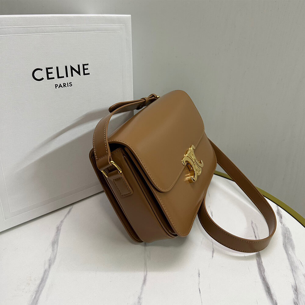 Ce1i*e CLASSIQUE TRIOMPHE BAG in shiny calfskin(HIGH-END GRADE)