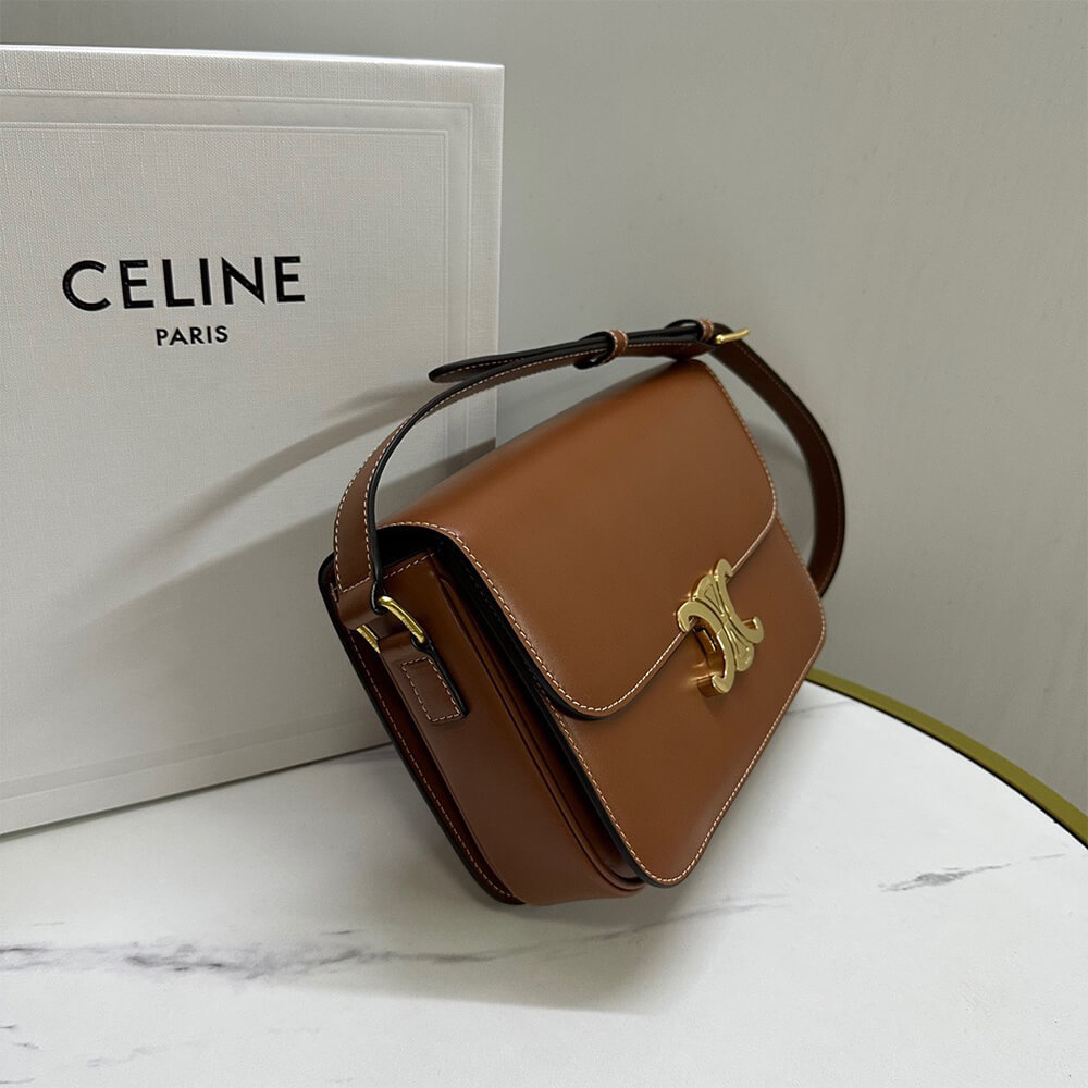 Ce1i*e CLASSIQUE TRIOMPHE BAG in shiny calfskin(HIGH-END GRADE)