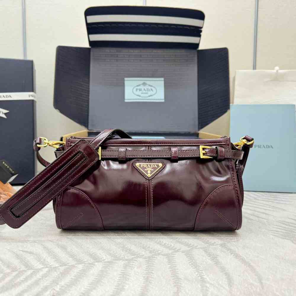 Pra*a Bonnie small leather shoulder bag(HIGH-END GRADE)