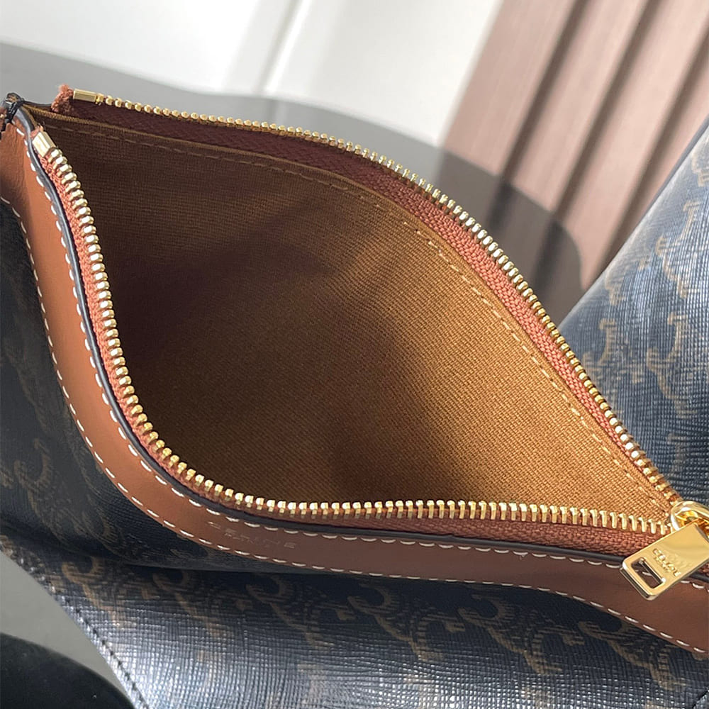 Ce1i*e SOFT SHOPPER BAG IN Triomphe Canvas and Calfskin