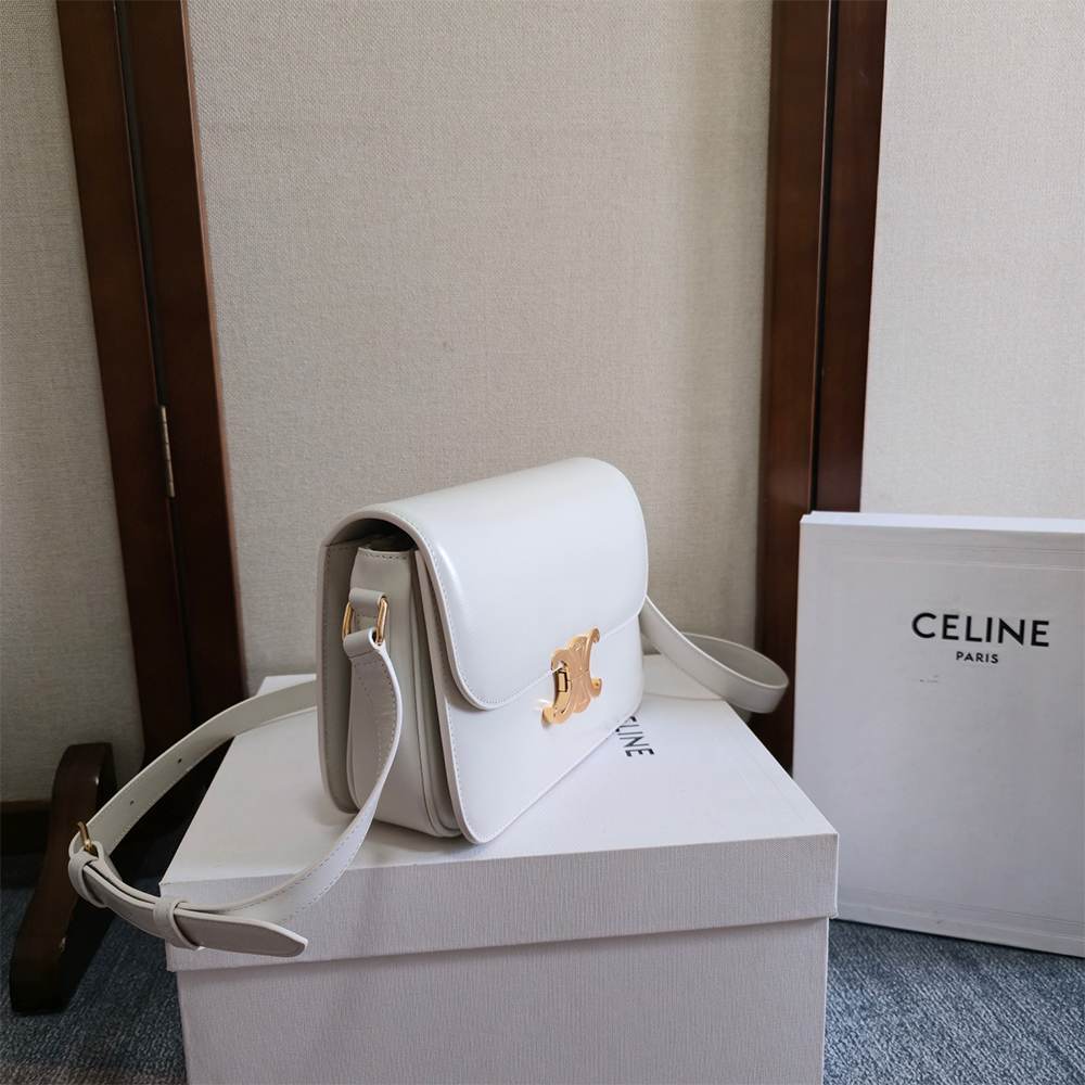 Ce1i*e TEEN TRIOMPHE BAG IN shiny calfskin(HIGH-END GRADE)