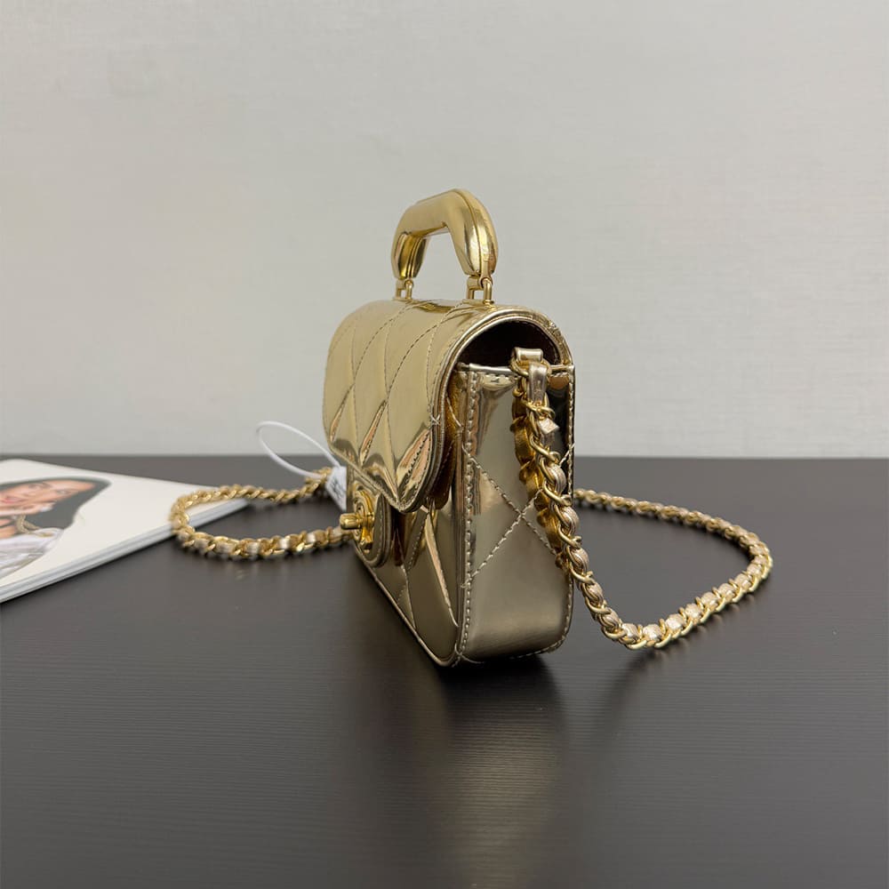 Ch**el Mini Flap Bag with Top Handle(high-end grade)