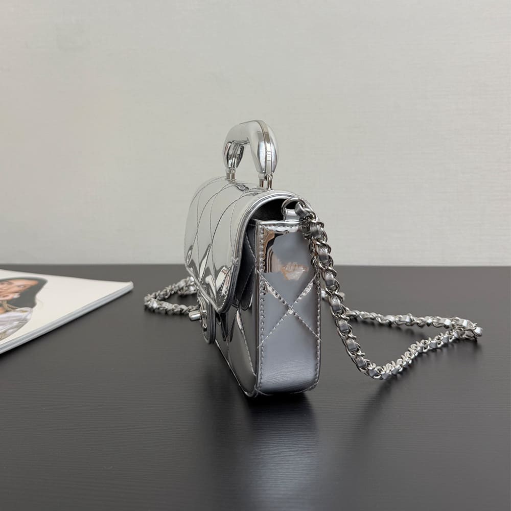 Ch**el Mini Flap Bag with Top Handle(high-end grade)