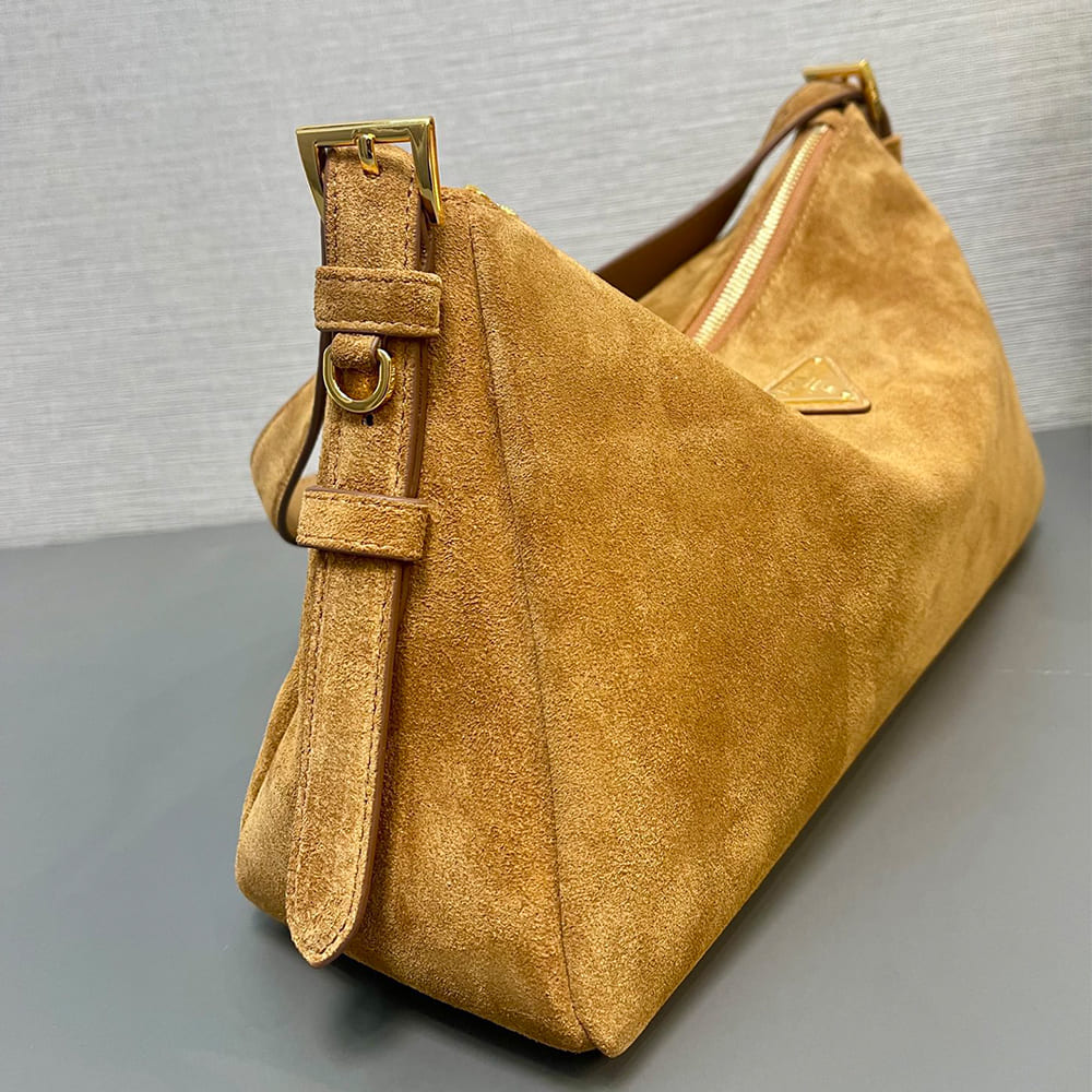 Pra*a Aimee medium suede shoulder bag