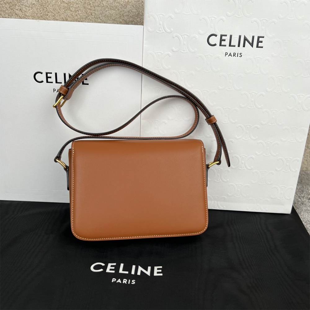 Ce1i*e TEEN TRIOMPHE BAG IN shiny calfskin(HIGH-END GRADE)