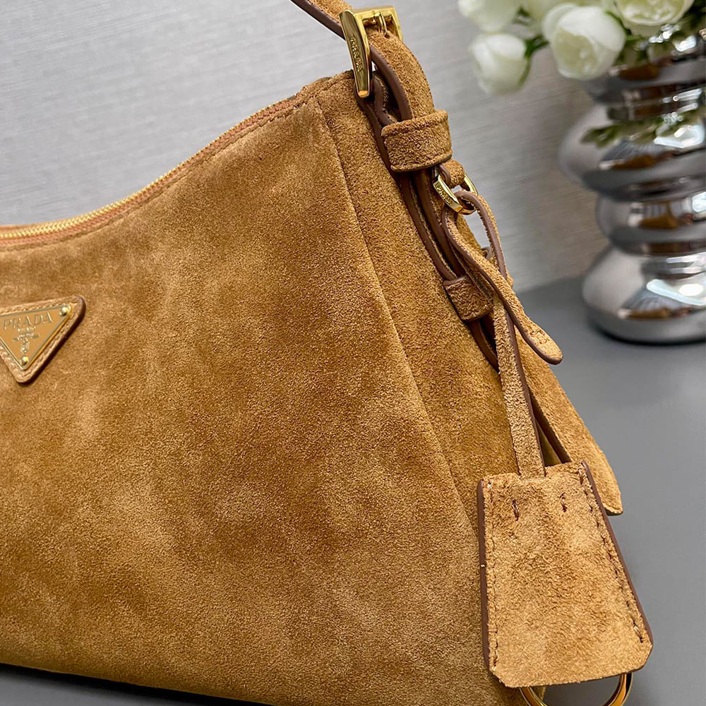 Pra*a Aimee medium suede shoulder bag