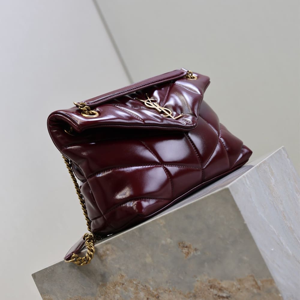 Y51 PUFFER small in shinny leather bag(HIGH-END GRADE)