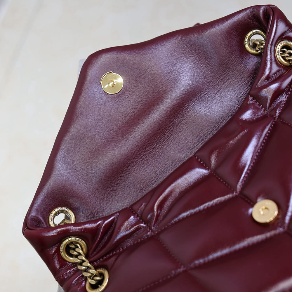 Y51 PUFFER small in shinny leather bag(HIGH-END GRADE)
