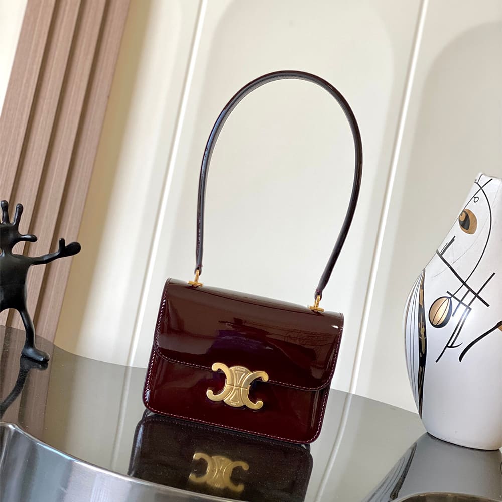 Ce1i*e TEEN GARANCE bag in BICOLOUR PATENT CALFSKIN(HIGH-END GRADE)