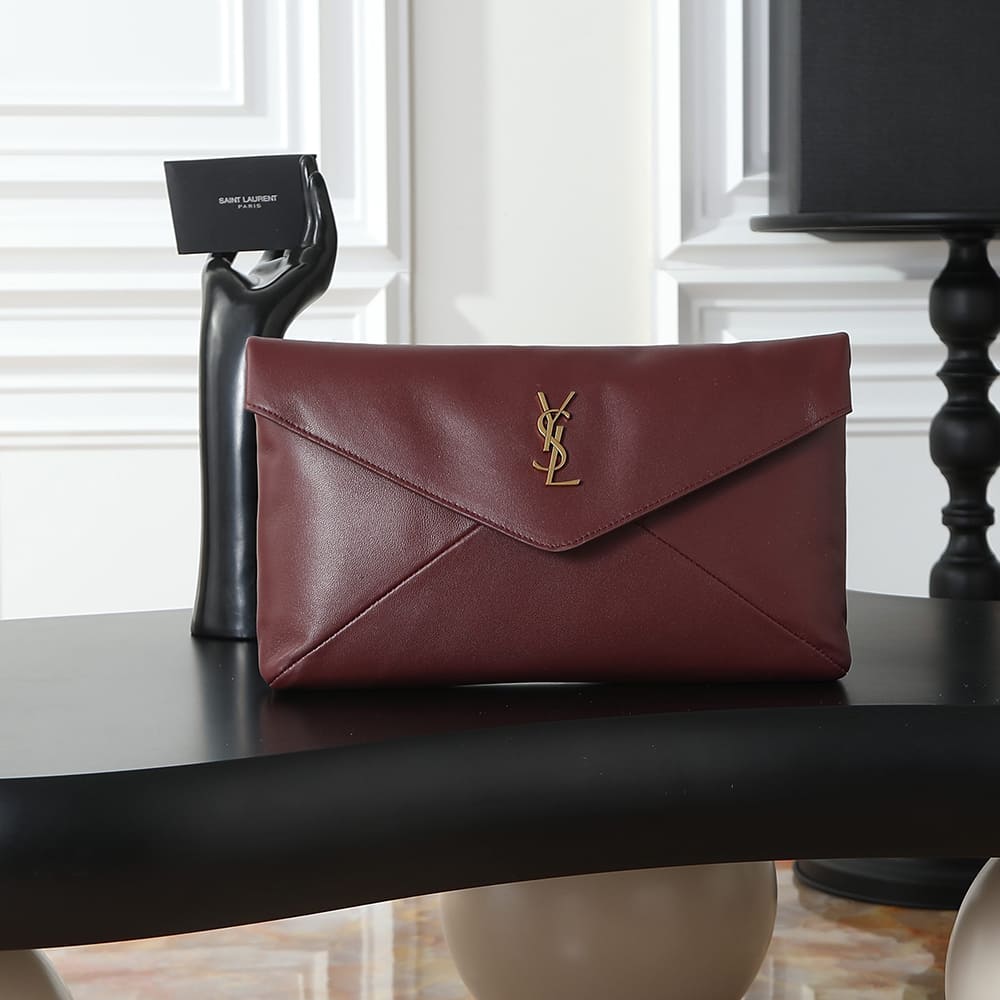 Y51 CASSANDRE large envelope pouch in shiny leather