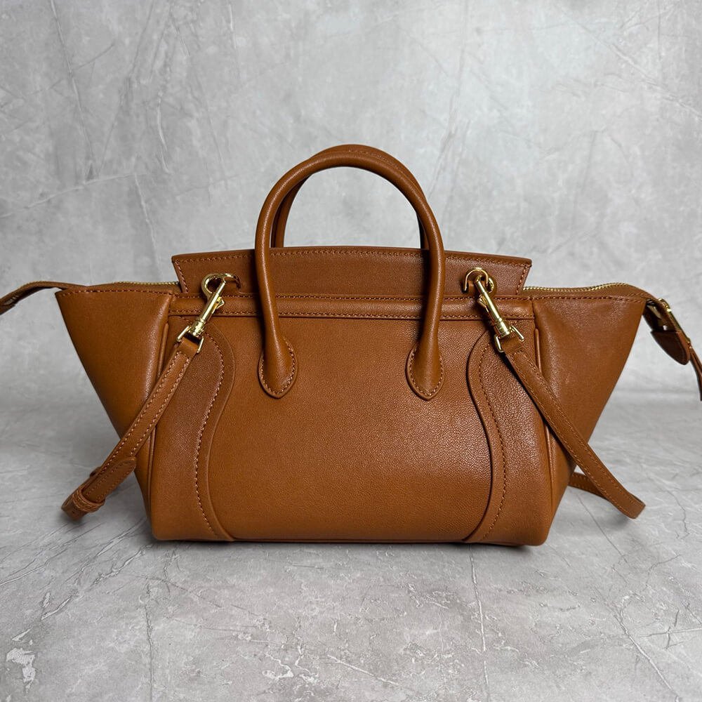 Ce1i*e SMALL NEW LUGGAGE IN S*pPLE SHINY LAMBSKIN(HIGH-END GRADE)