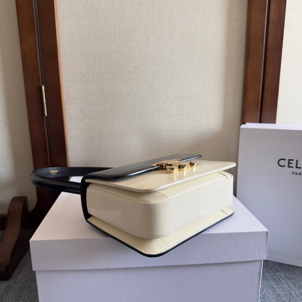 Ce1i*e TEEN GARANCE bag in BICOLOUR PATENT CALFSKIN(HIGH-END GRADE)