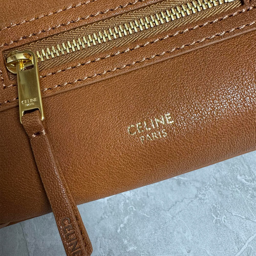 Ce1i*e SMALL NEW LUGGAGE IN S*pPLE SHINY LAMBSKIN(HIGH-END GRADE)