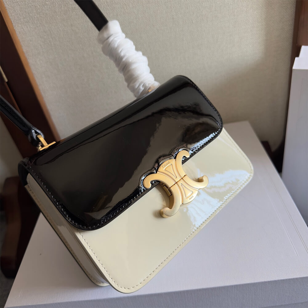 Ce1i*e TEEN GARANCE bag in BICOLOUR PATENT CALFSKIN(HIGH-END GRADE)