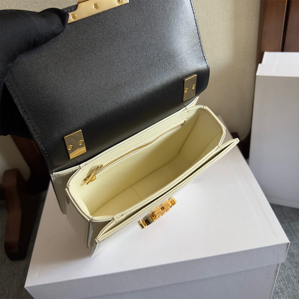 Ce1i*e TEEN GARANCE bag in BICOLOUR PATENT CALFSKIN(HIGH-END GRADE)
