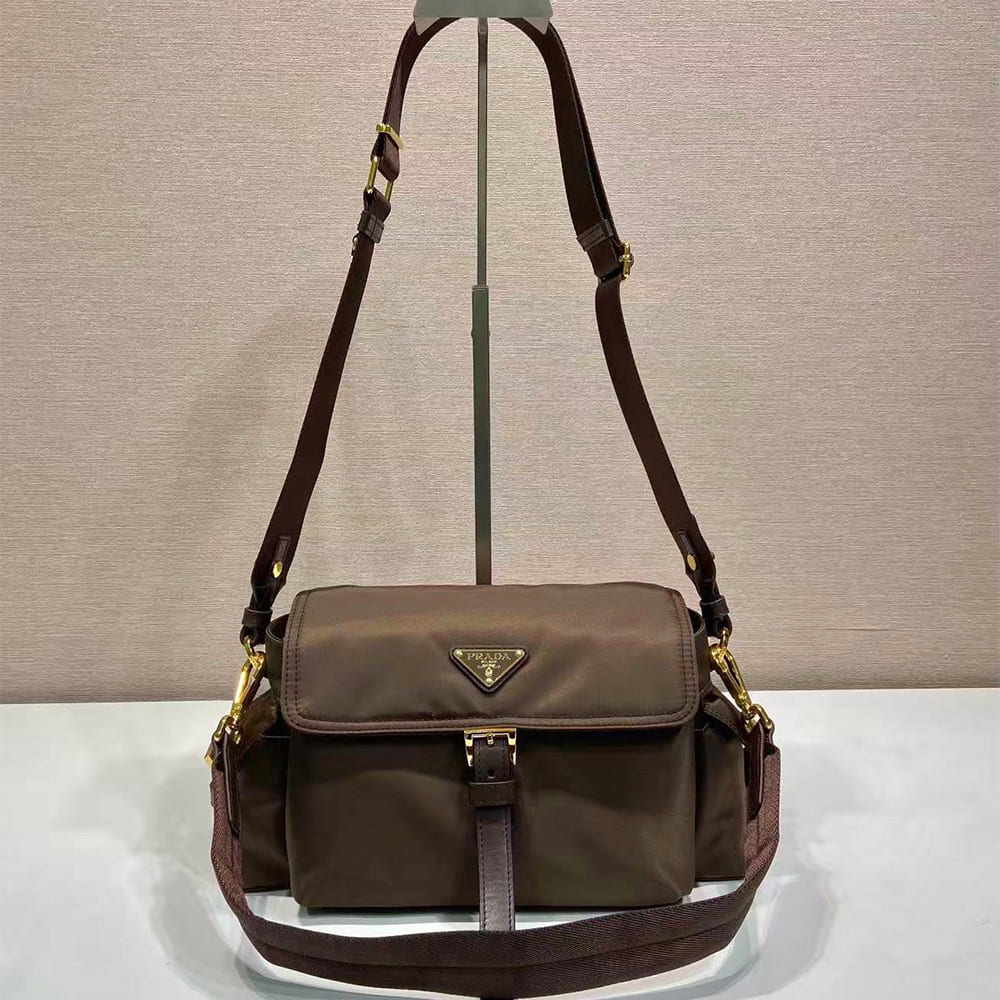 Pra*a Explore medium Re-Nylon shoulder bag with flap(HIGH-END GRADE)