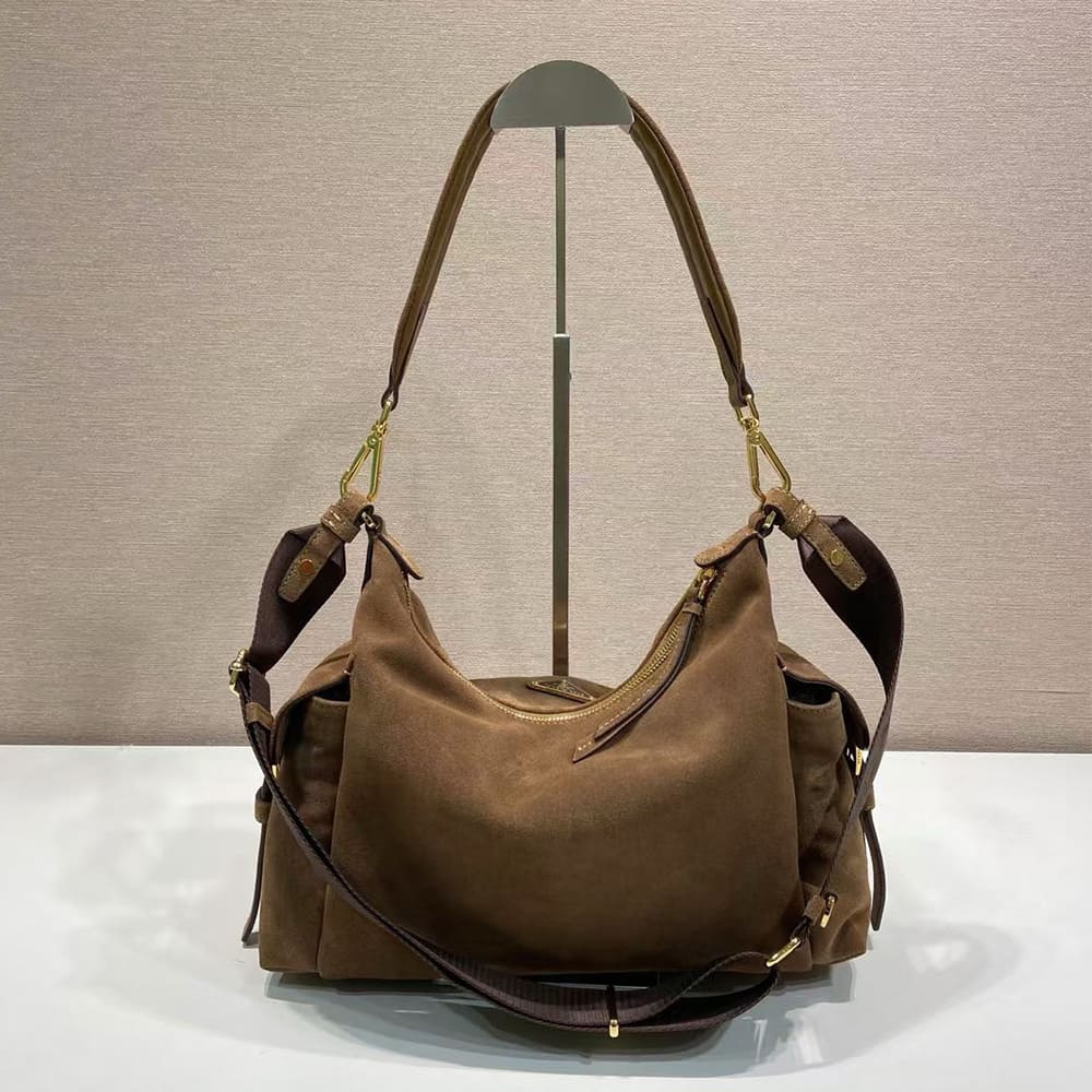 Pra*a Explore large suede bag(HIGH-END GRADE)