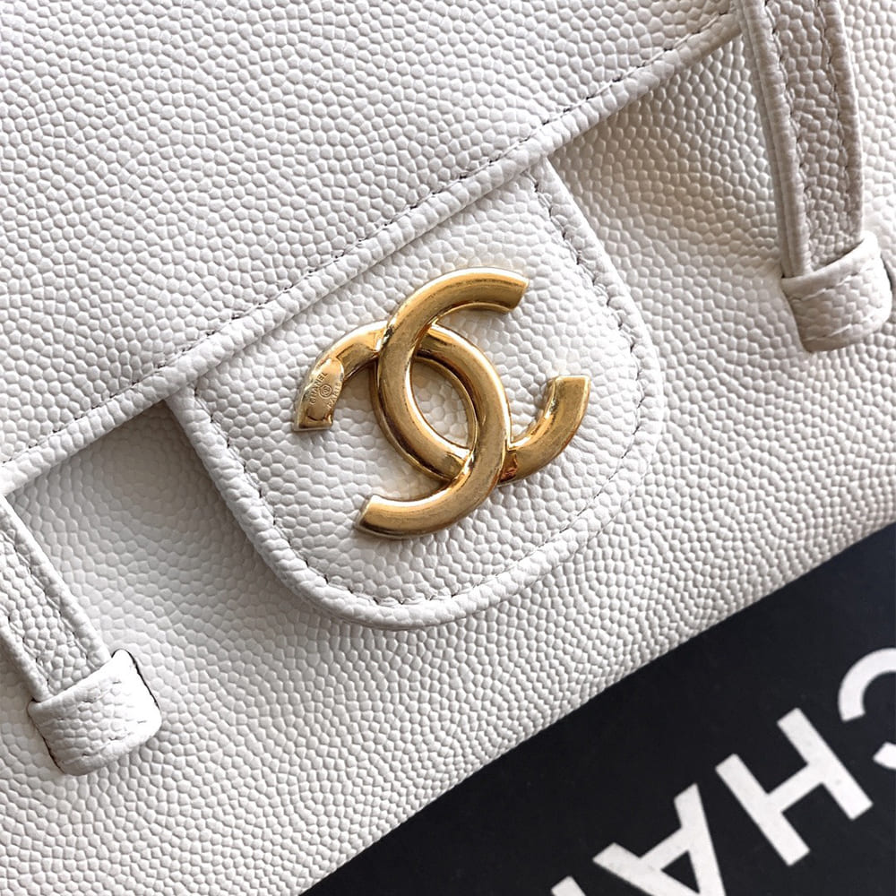 Ch**el Clutch with Leather Strap(HIGH-END GRADE)