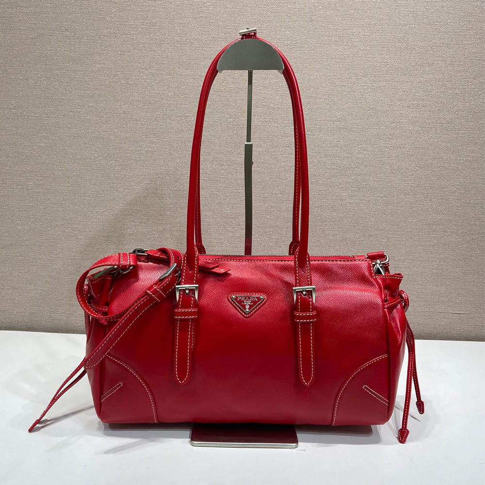Pra*a Bonnie medium antiqued leather tote bag(HIGH-END GRADE)