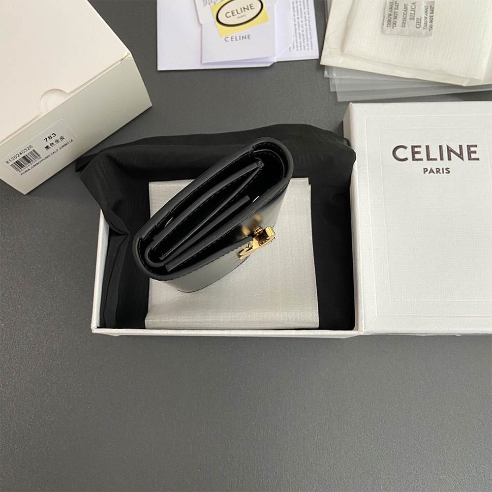 Ce1i*e Small Flap Wallet TRIOMPHE IN Shiny calfskin(HIGH-END GRADE)