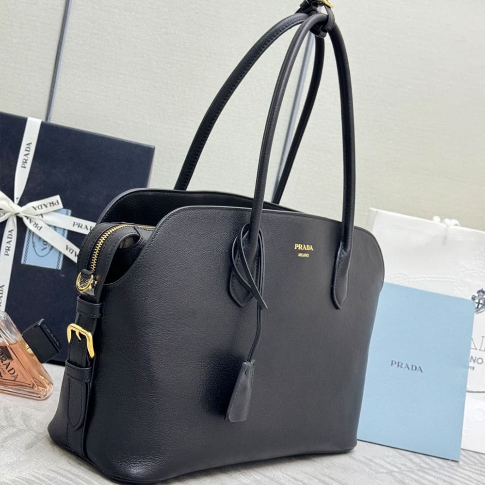 Pra*a Large leather tote bag(HIGH-END GRADE)