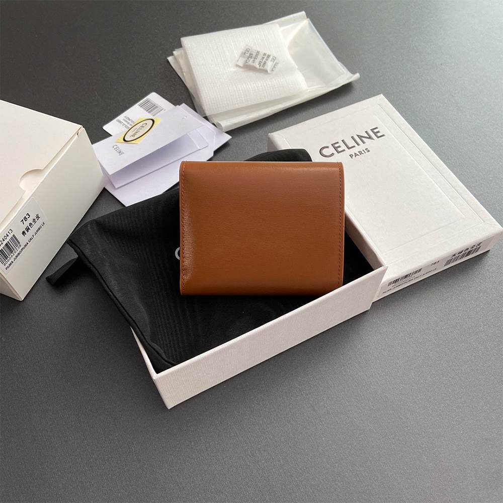 Ce1i*e Small Flap Wallet TRIOMPHE IN Shiny calfskin(HIGH-END GRADE)