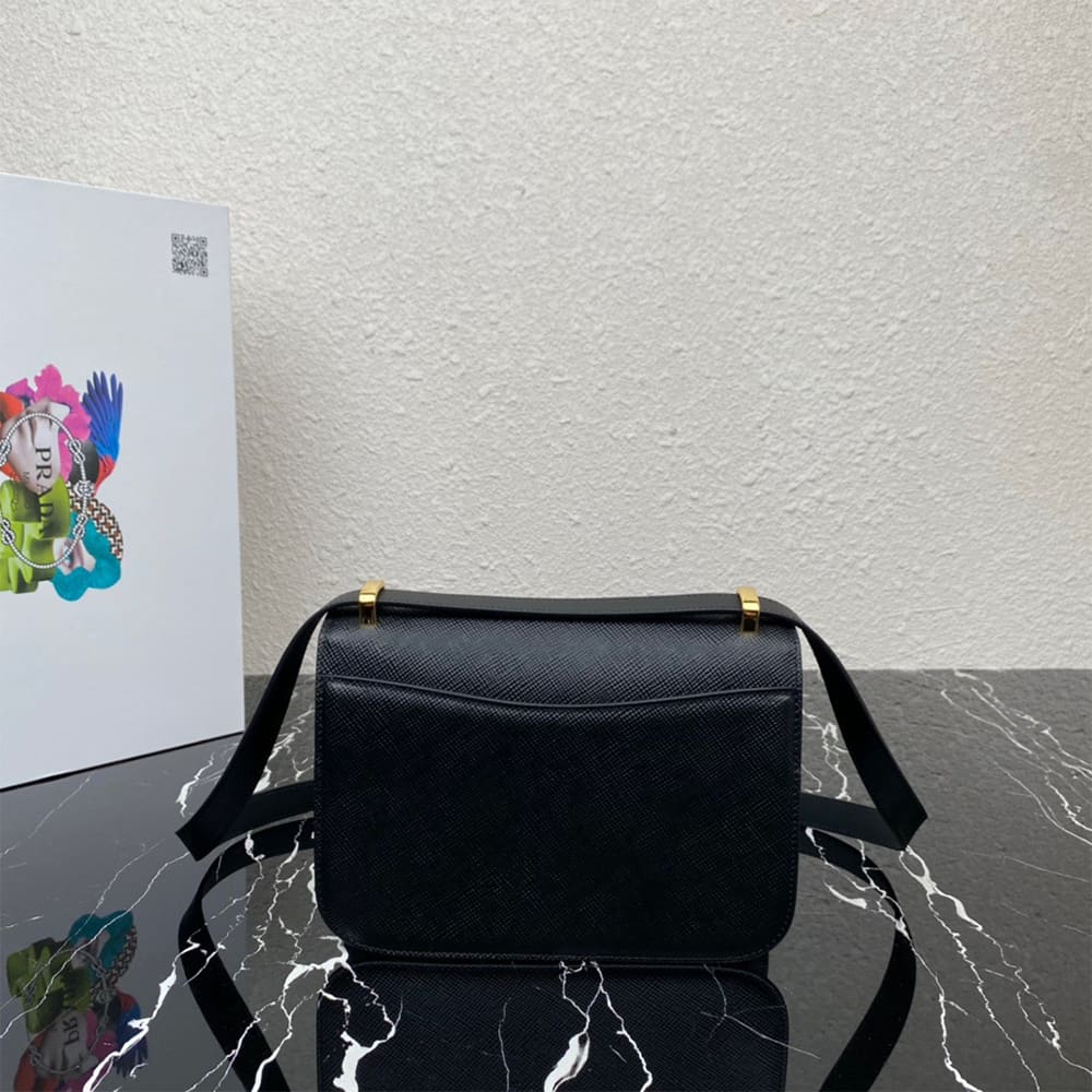 Pra*a Saffiano leather flap shoulder bag(HIGH-END GRADE)
