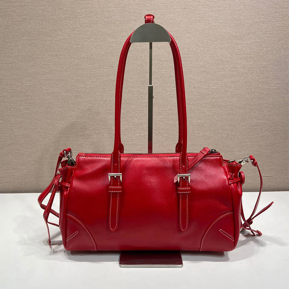 Pra*a Bonnie medium antiqued leather tote bag(HIGH-END GRADE)
