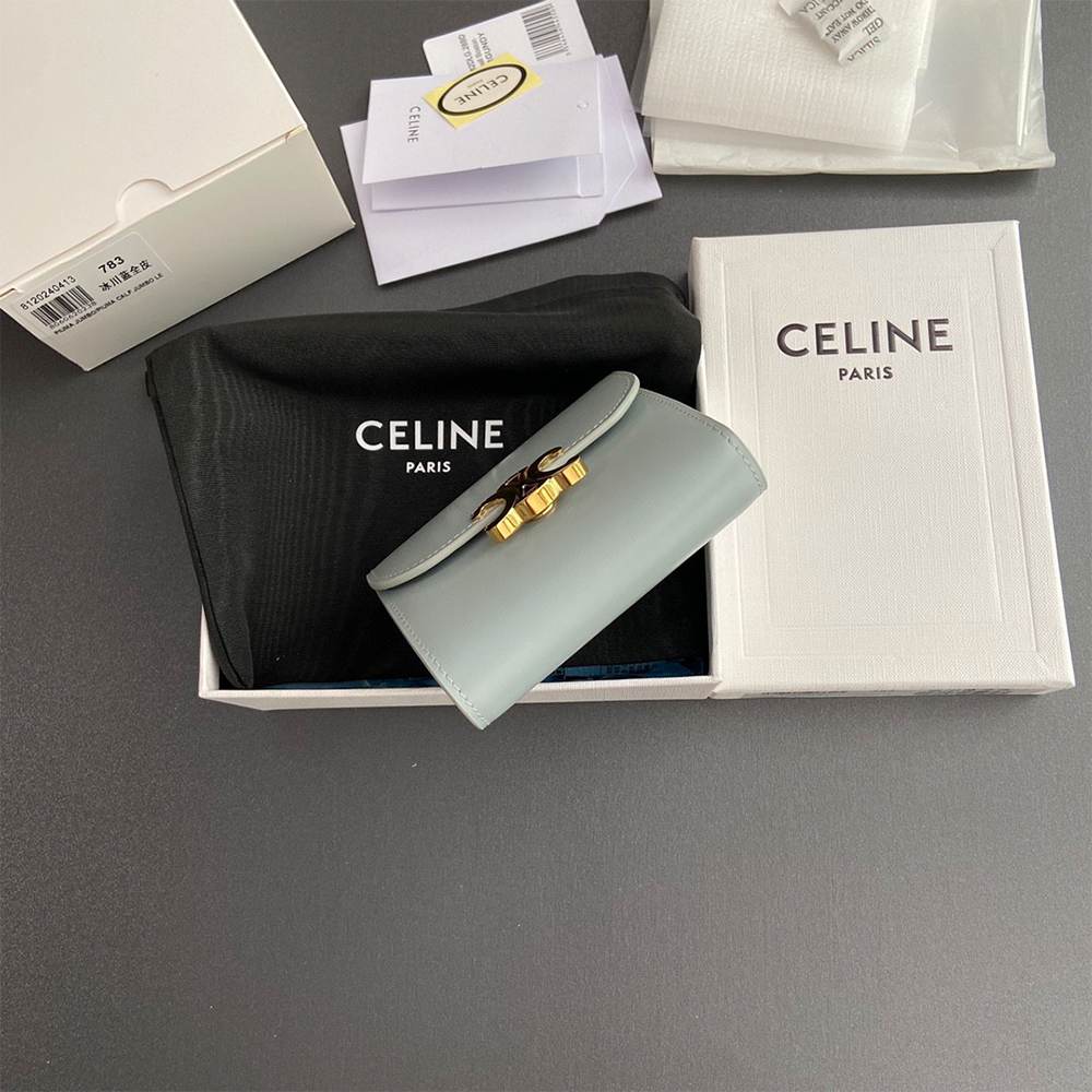 Ce1i*e Small Flap Wallet TRIOMPHE IN Shiny calfskin(HIGH-END GRADE)