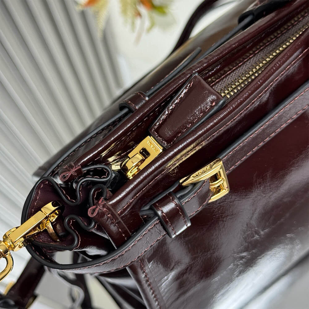 Pra*a Bonnie extra-large leather handbag(HIGH-END GRADE)