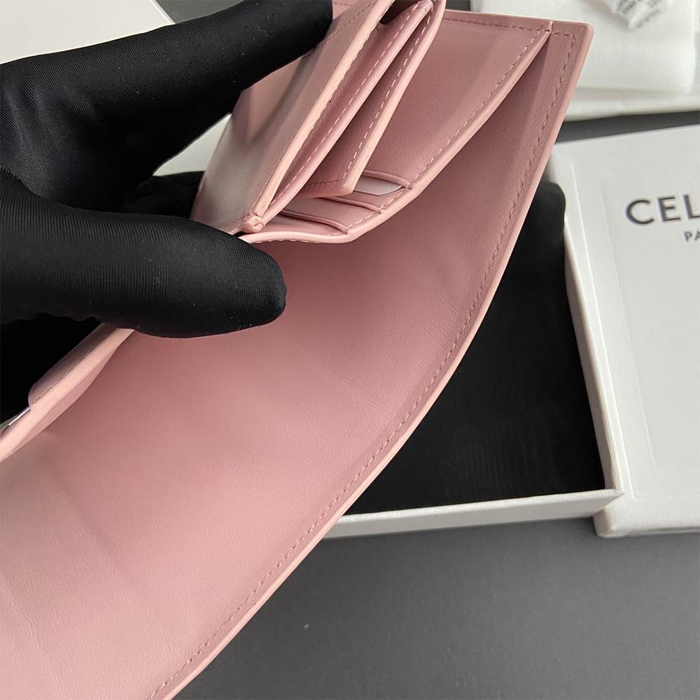 Ce1i*e Small Flap Wallet TRIOMPHE IN Shiny calfskin(HIGH-END GRADE)