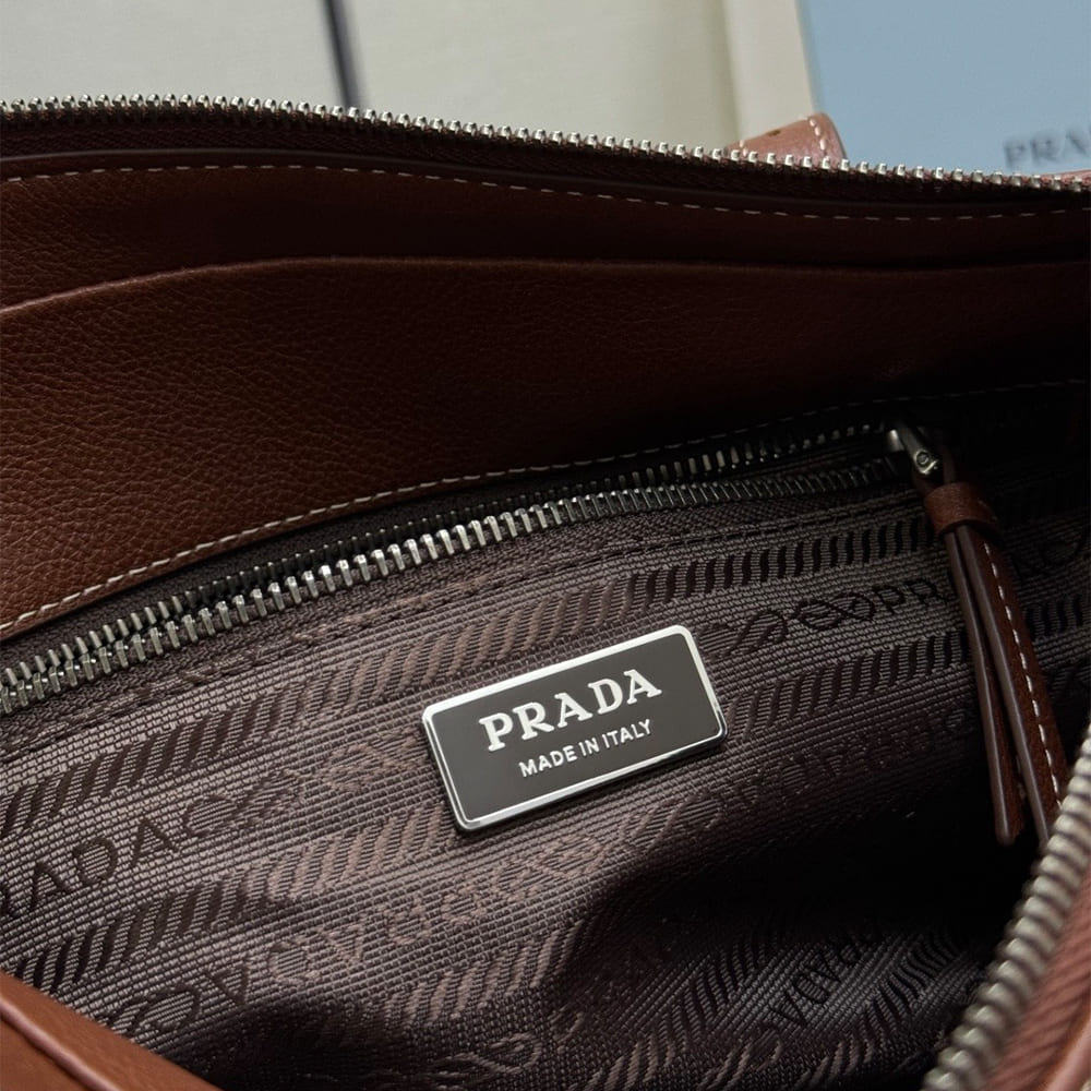 Pra*a Bonnie medium antiqued leather tote bag(HIGH-END GRADE)