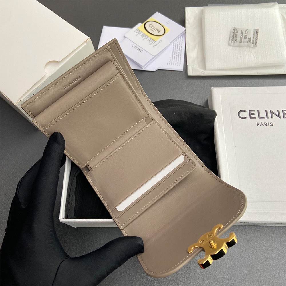 Ce1i*e Small Flap Wallet TRIOMPHE IN Shiny calfskin(HIGH-END GRADE)