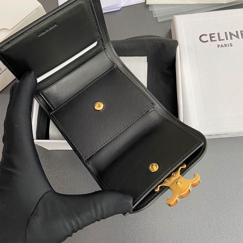 Ce1i*e Small Flap Wallet TRIOMPHE IN Shiny calfskin(HIGH-END GRADE)