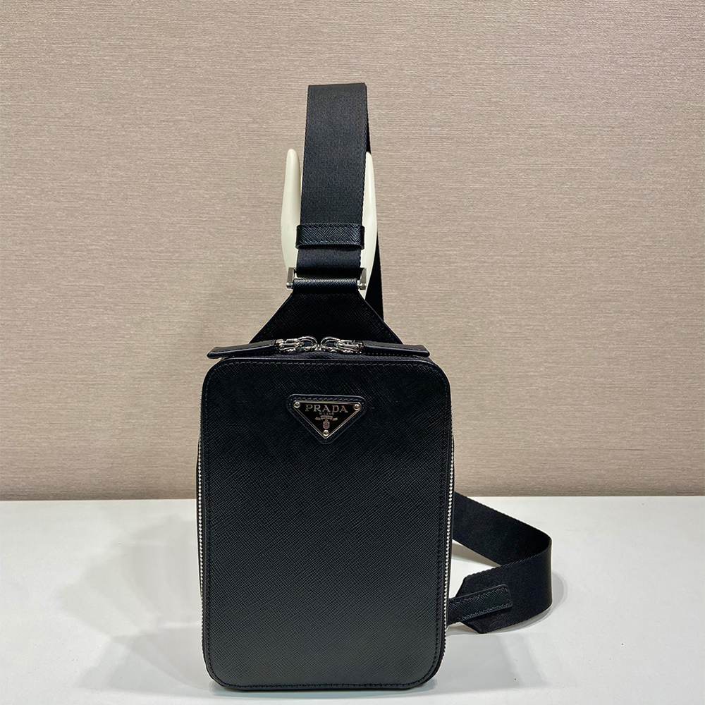 Pra*a Brique Saffiano leather bag