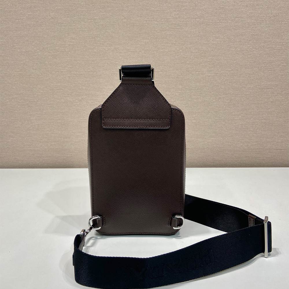 Pra*a Brique Saffiano leather bag