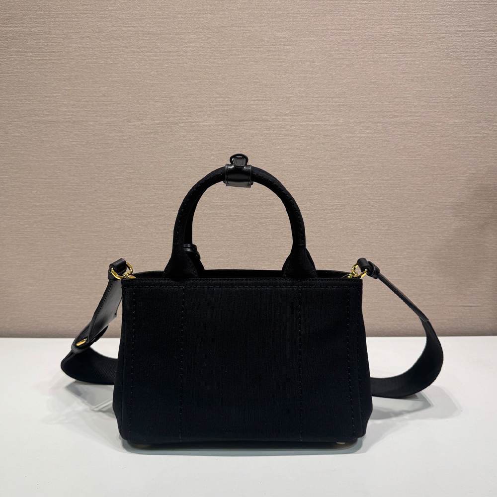Pra*a Jardinière cotton canvas mini-bag(HIGH-END GRADE)