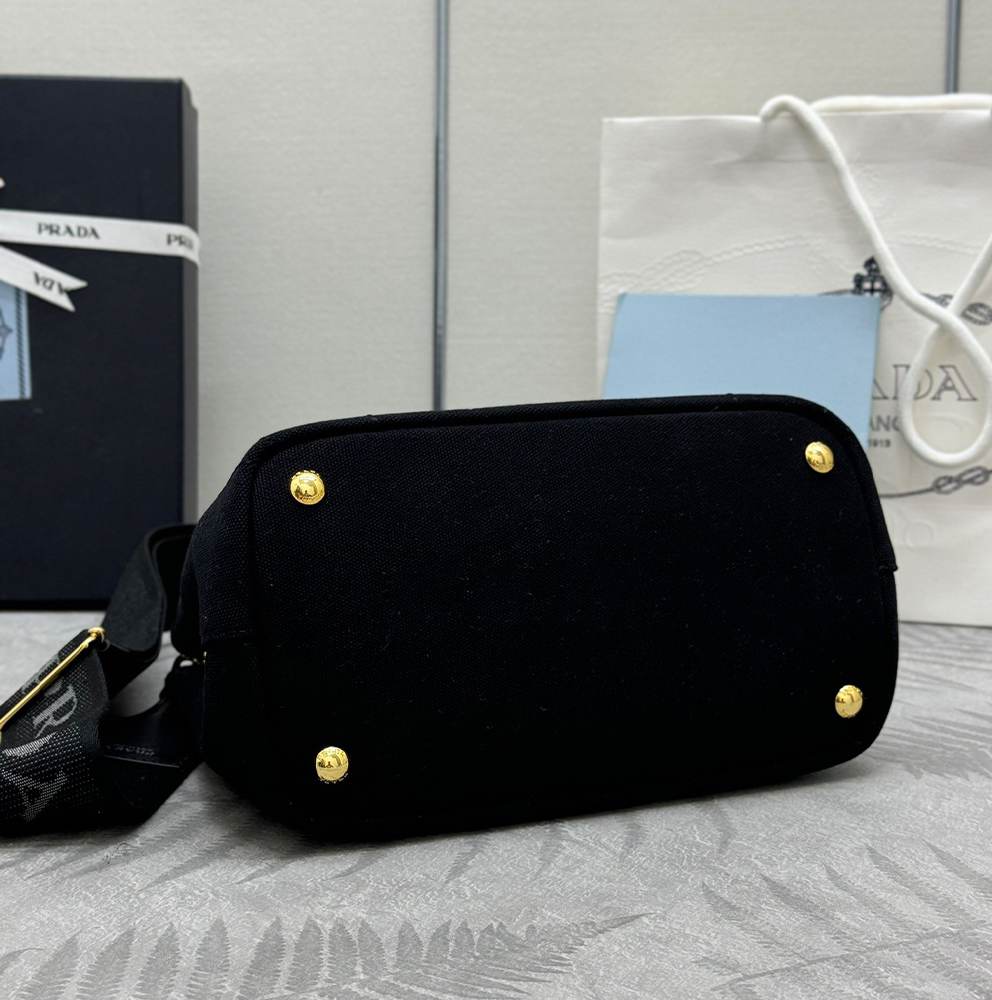 Pra*a Jardinière small cotton canvas handbag(HIGH-END GRADE)