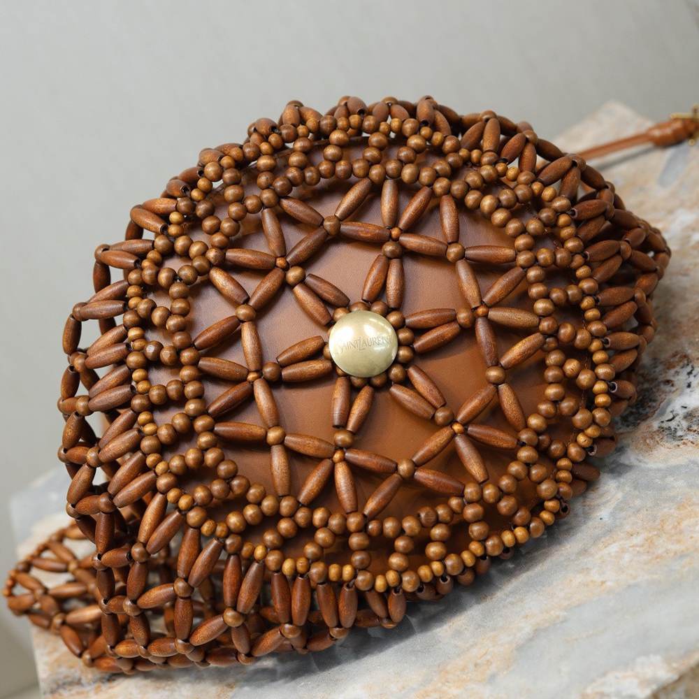 Y51 PANIER small in wood beads(HIGH-END GRADE)