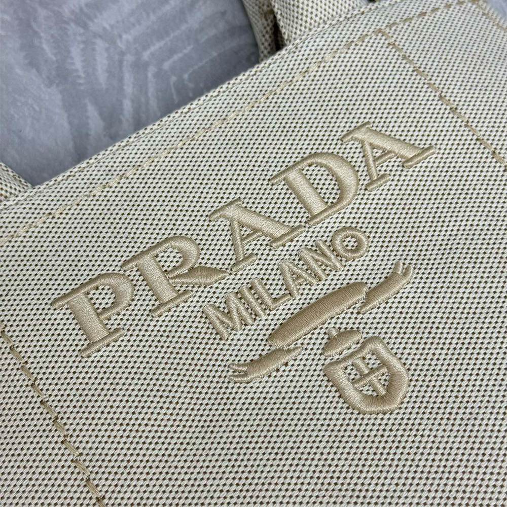 Pra*a Jardinière small cotton canvas handbag(HIGH-END GRADE)