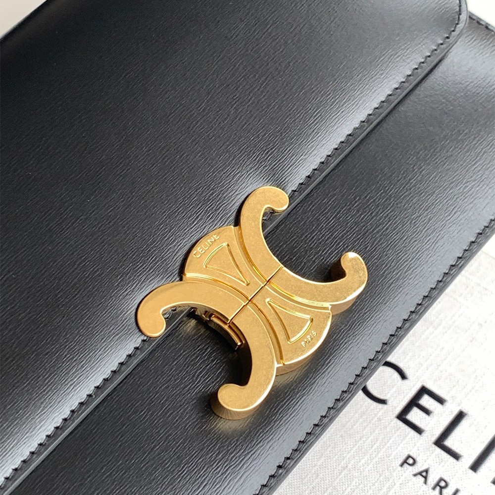 Ce1i*e MEDIUM TRIOMPHE FOLIO IN SHINY CALFSKIN(HIGH-END GRADE)