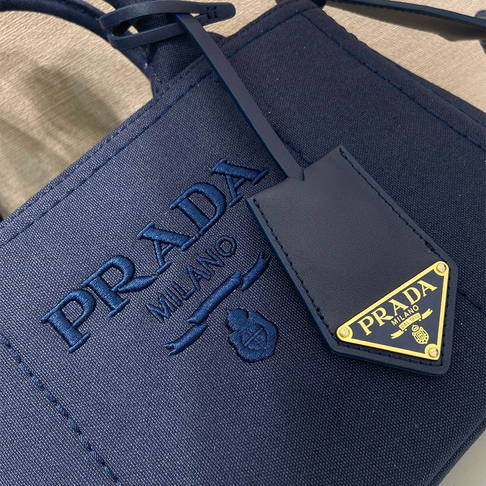 Pra*a Jardinière cotton canvas mini-bag(HIGH-END GRADE)