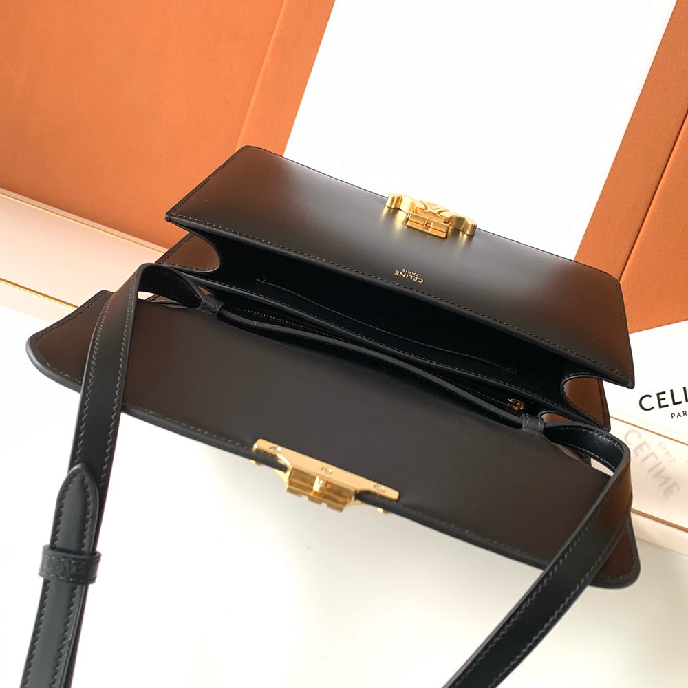 Ce1i*e MEDIUM TRIOMPHE FOLIO IN SHINY CALFSKIN(HIGH-END GRADE)