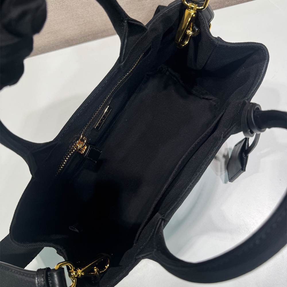 Pra*a Jardinière cotton canvas mini-bag(HIGH-END GRADE)